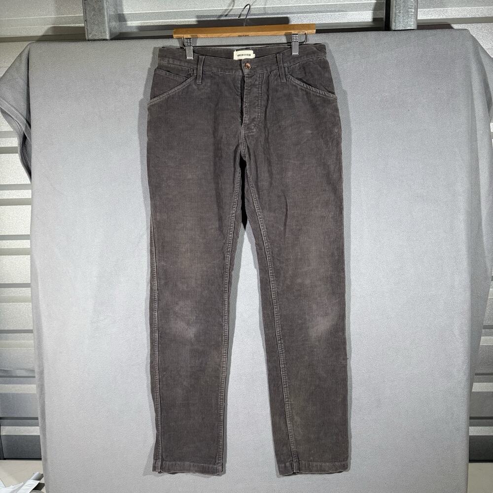 Taylor Stitch Corduroy Pants Men’s Size 31 Gray Straight Leg Button Fly Workwear